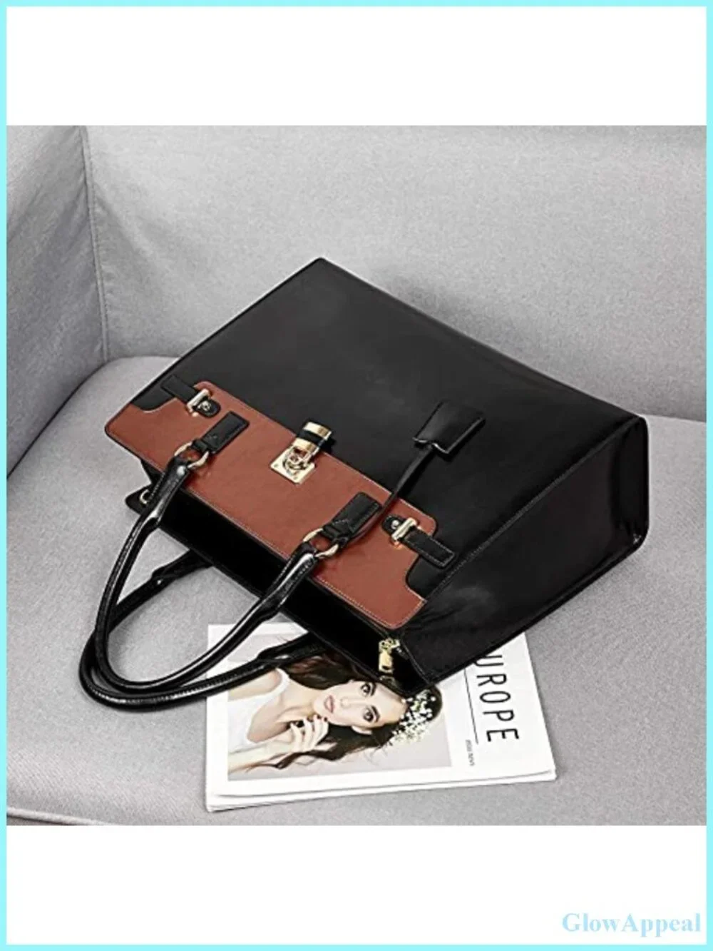 Genuine Cow Leather Laptop Bag Briefcase 15.6 Inch Vintage Work Purse